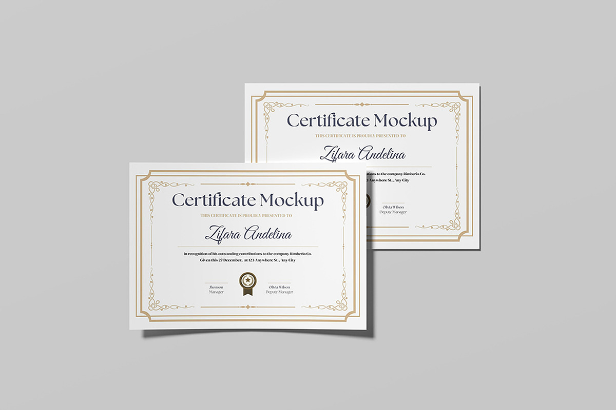 Certificate Mockup, an Advertising Mockup by ZifaraDesign (Photo 4 of 11)
