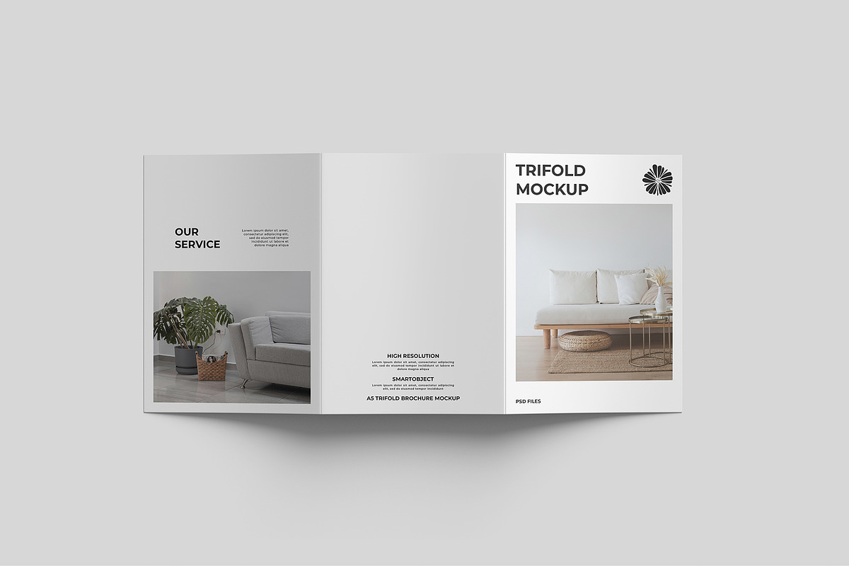 A5 Trifold Brochure Mockup, a Books & Magazine Mockup by graphicpages (Photo 6 of 16)