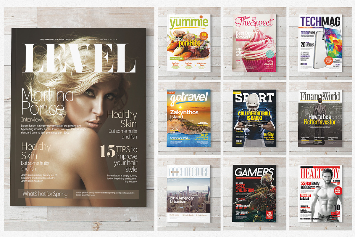 Magazine Covers Templates PSD, a Magazine Template by eamejia (Photo 1 of 5)