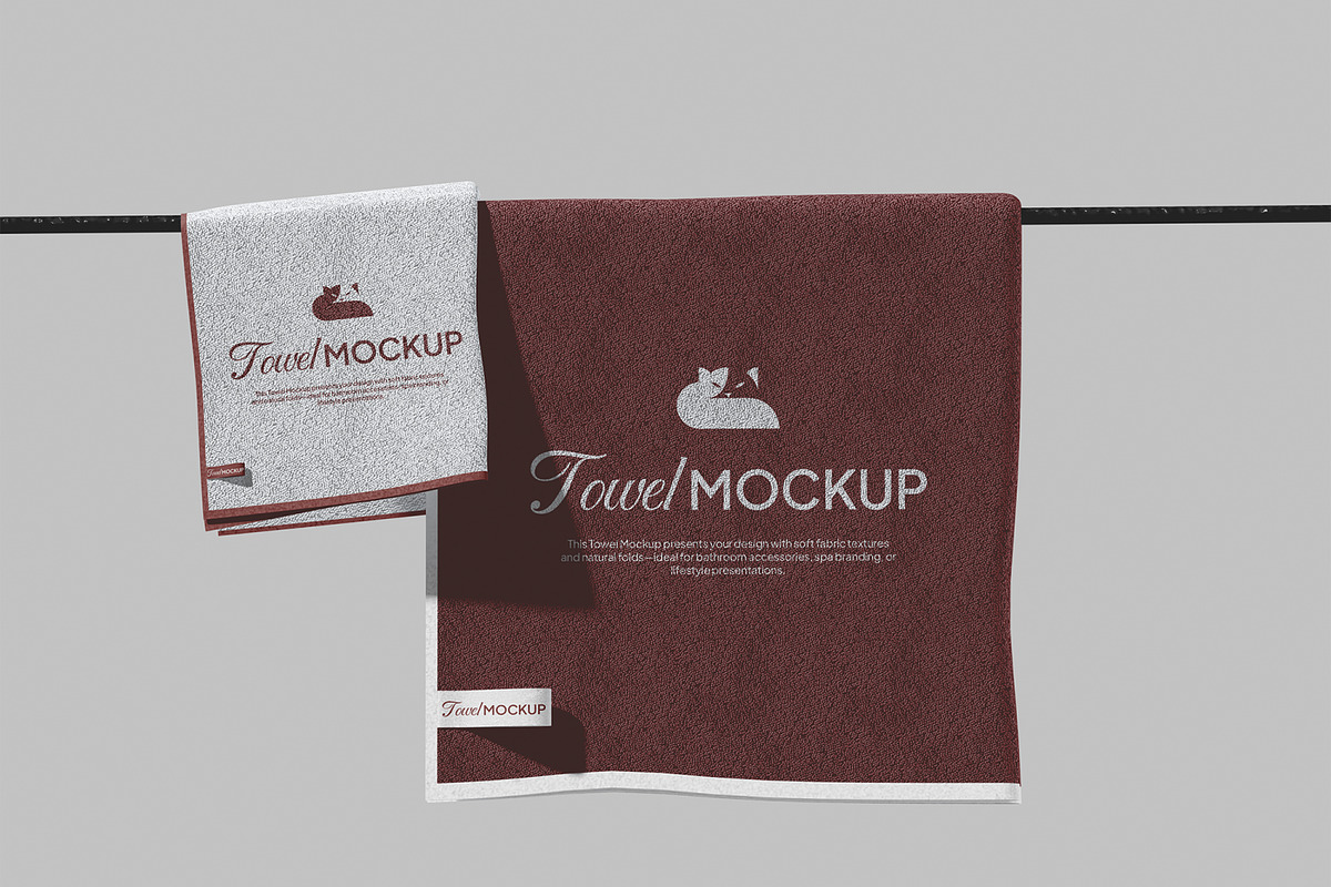 Towel Mockup, a Packaging Mockup by Unerispace (Photo 2 of 5)