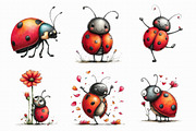 Whimsical Ladybug Clipart, an Illustration by Libby Wishes (Thumbnail 8 of 8)