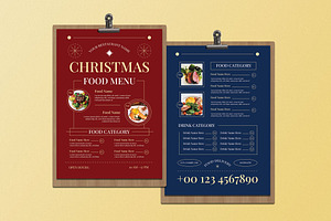 Red Elegant Christmas Food Menu, a Flyer Template by Aiyari Graphic