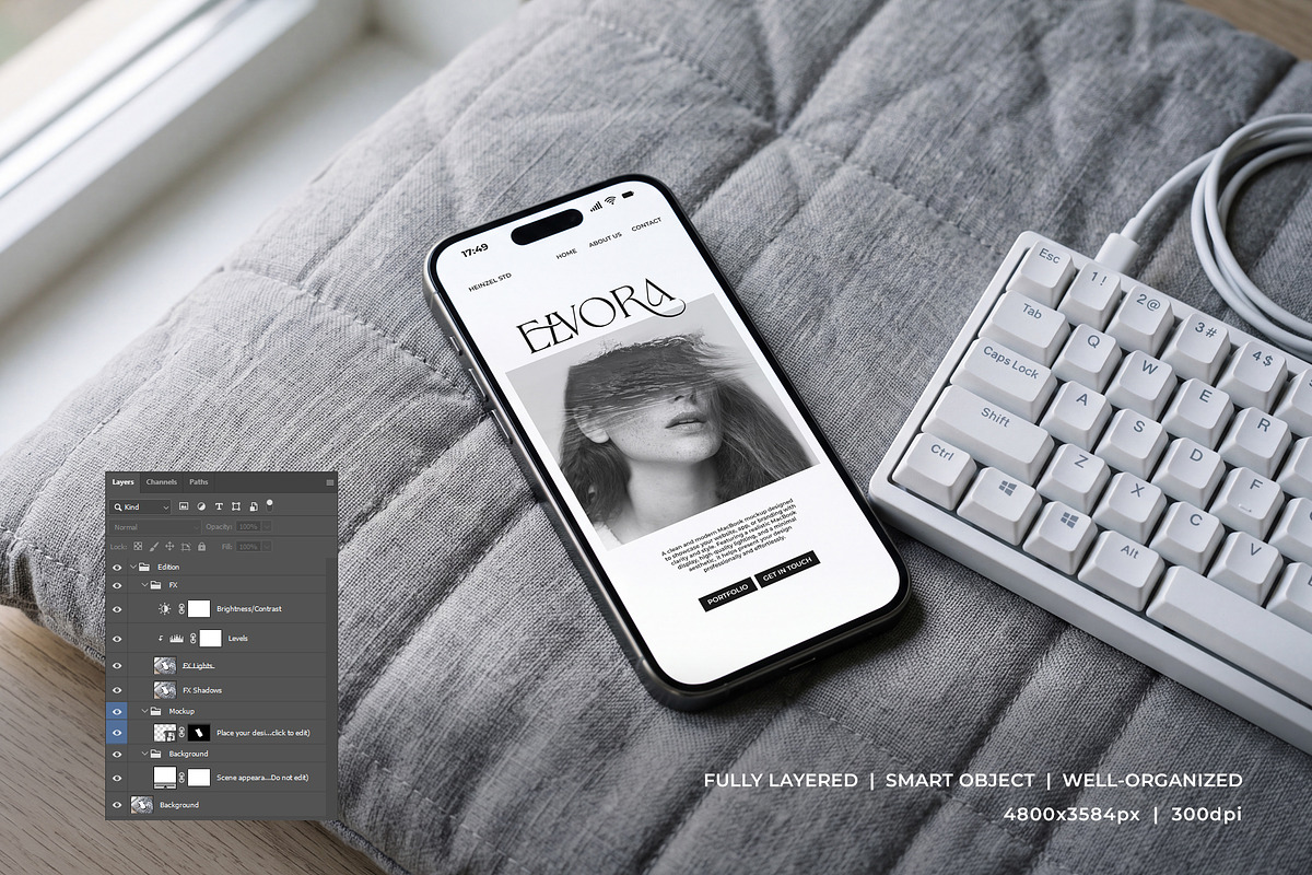 Elvora - iPhone Device Mockup, an iPhone Mockup by Heinzel Std Mockup (Photo 2 of 5)