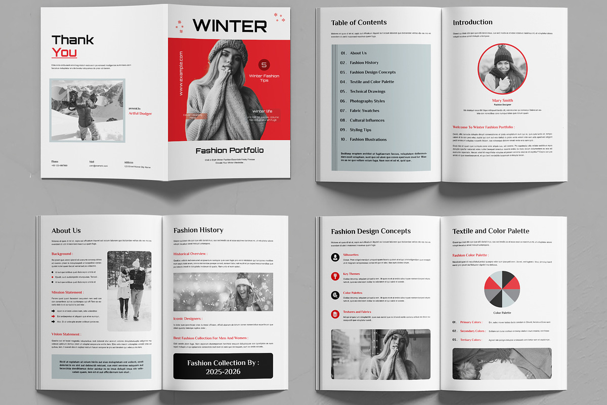 Winter Fashion Portfolio Layout, a Magazine Template by MightyDesign (Photo 2 of 6)