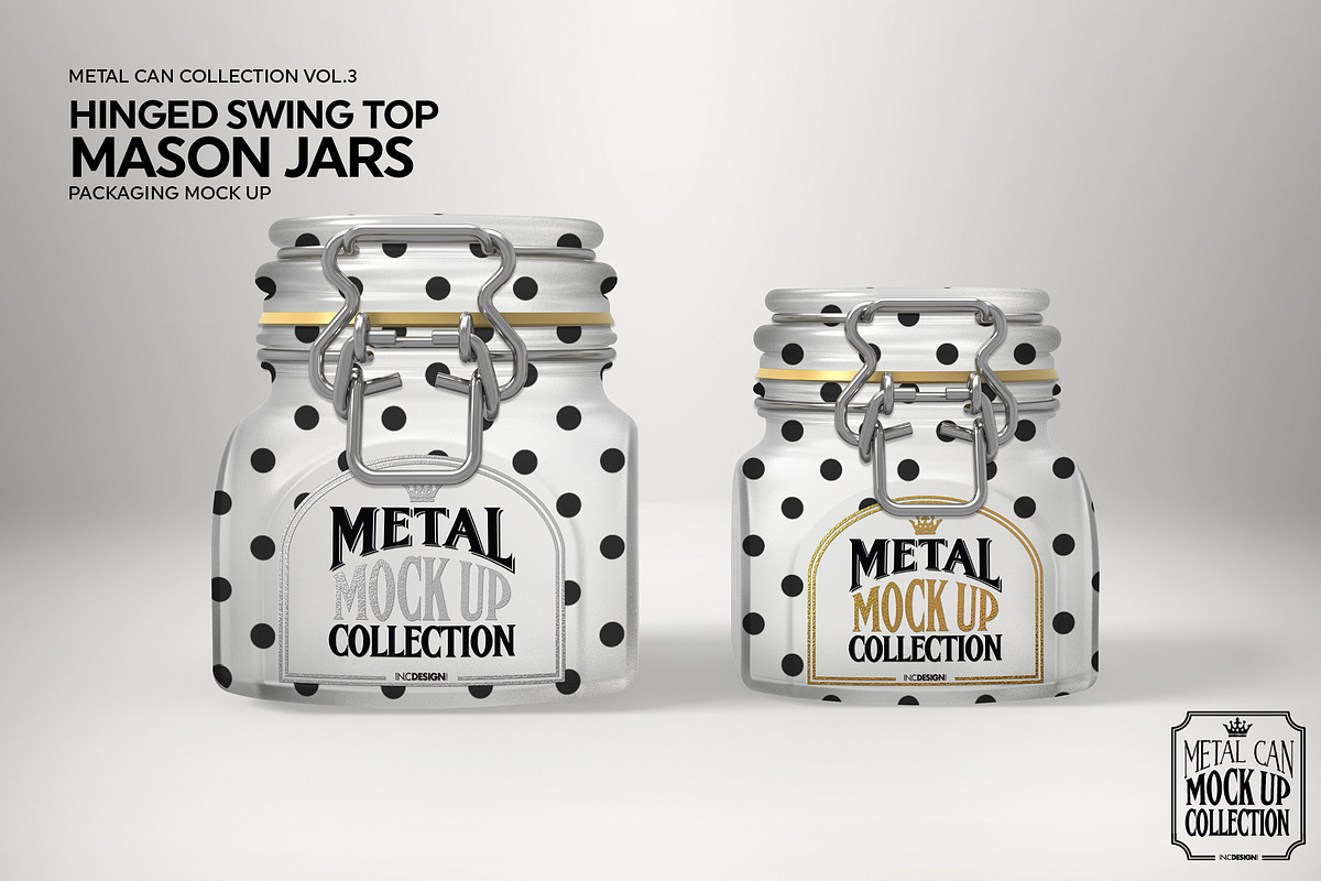 Hinged Swing Top Metal Jars Mockup, a Product Mockup by INCDesign (Photo 5 of 7)
