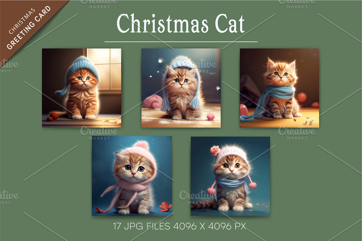 Christmas Adorable cats. Christmas, an Animal Illustration by KENO Mascots (Photo 4 of 4)