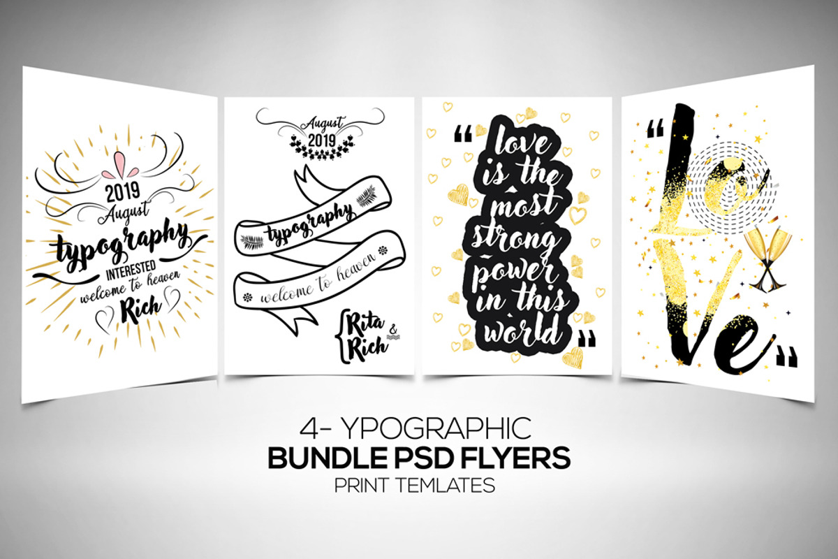 Typographic Electro Flyers Bundle, a Flyer Template by Business Flyers