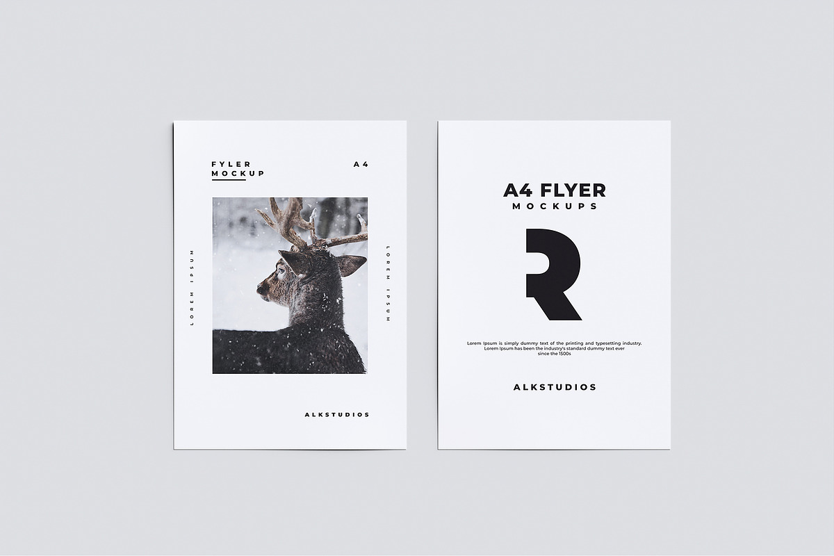 A4 Flyer Paper Mockup, a Print Template by AlkStudio (Photo 9 of 10)