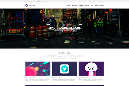 Sliced: PSD One-Page Template