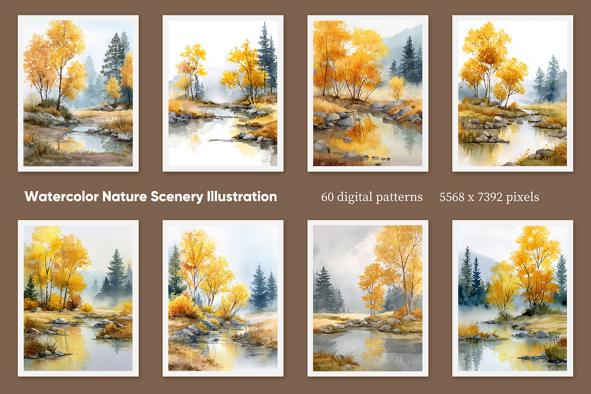 Watercolor Nature Illustration, a Decorative Illustration by Housui Patterns (Photo 3 of 9)