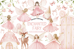 Pink Fairy Clipart Set, an Illustration by TatiMockup