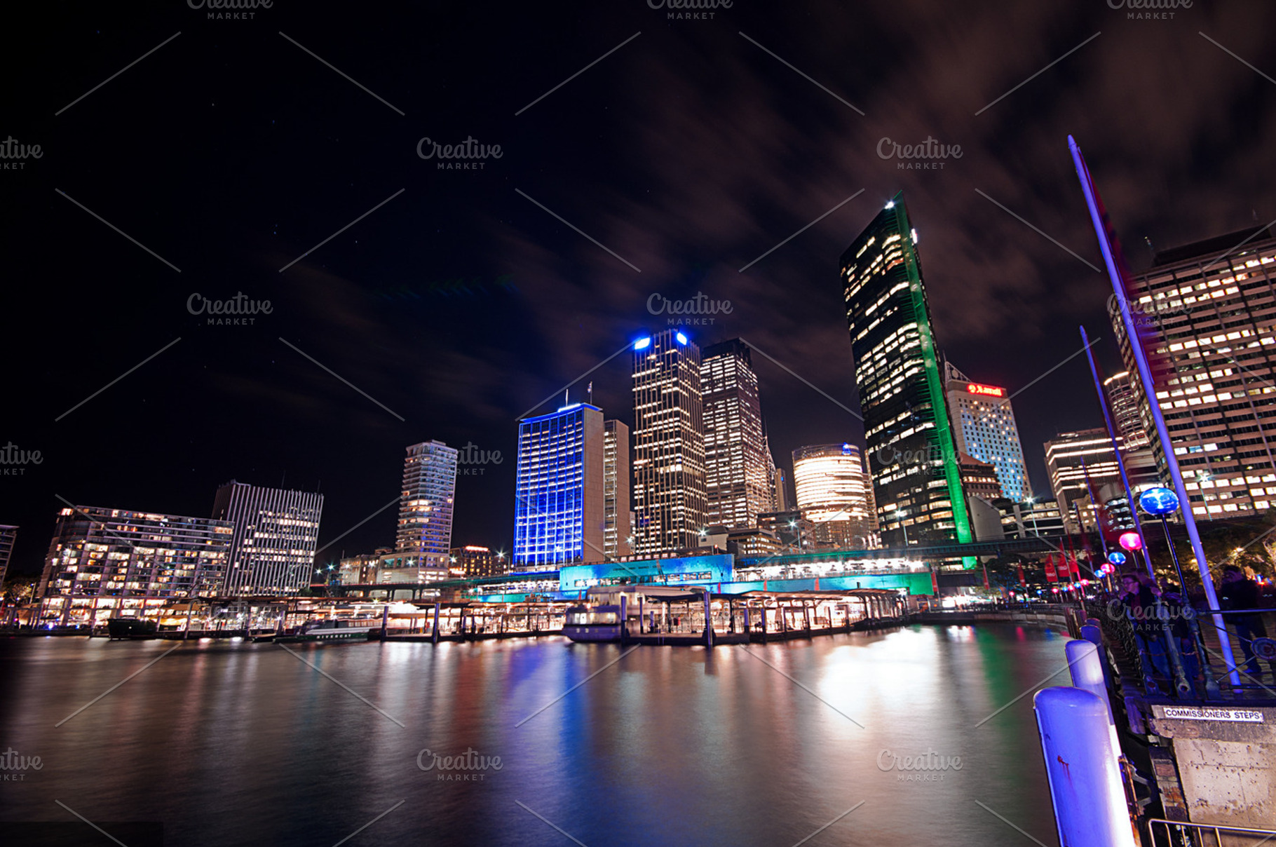 Sydney Harbor View At Night