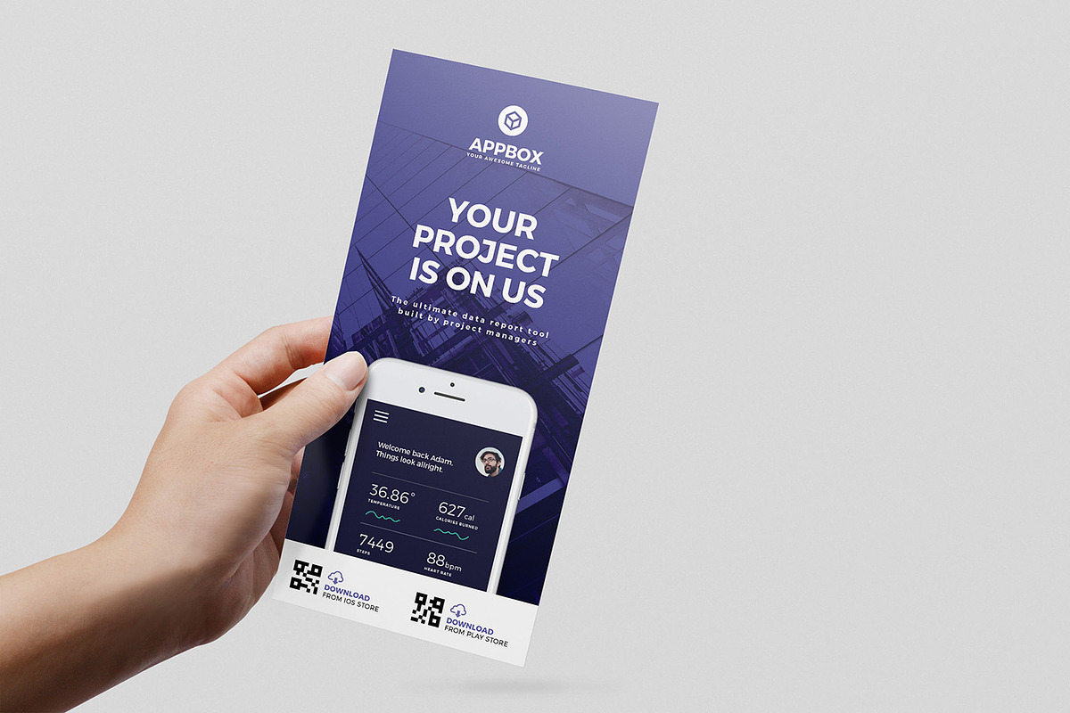 Mobile App DL Card Template, a Card Template by BrandPacks