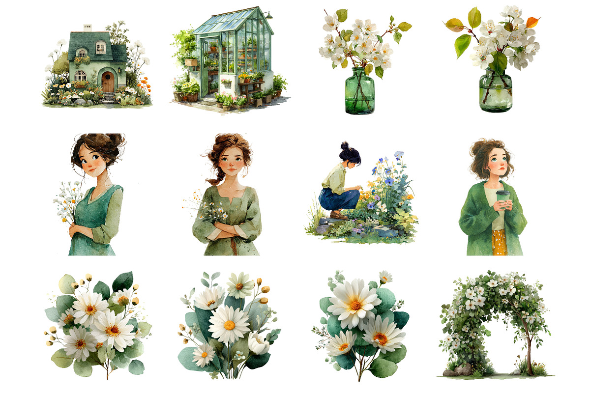 Watercolor Spring Clipart, an Illustration by DreamArtGraphic (Photo 2 of 4)