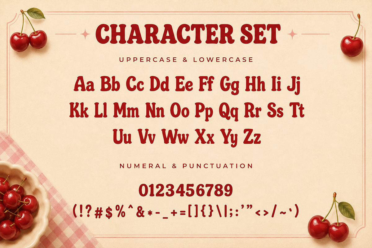 Sweet Cherry - Retro Display Font, a Serif Font by overlaytemplates (Photo 4 of 5)