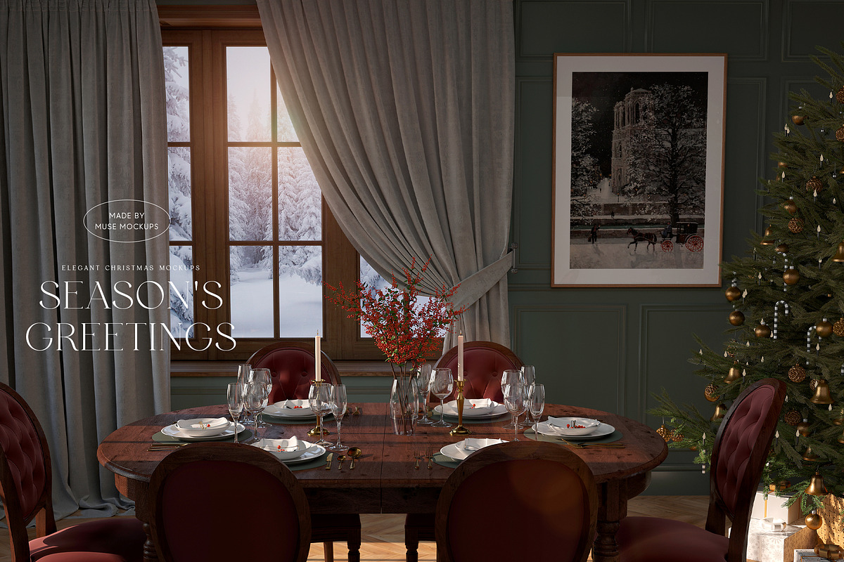 SEASON'S GREETINGS Christmas Mockups, a Household Mockup by The Bambi Collective (Photo 6 of 16)