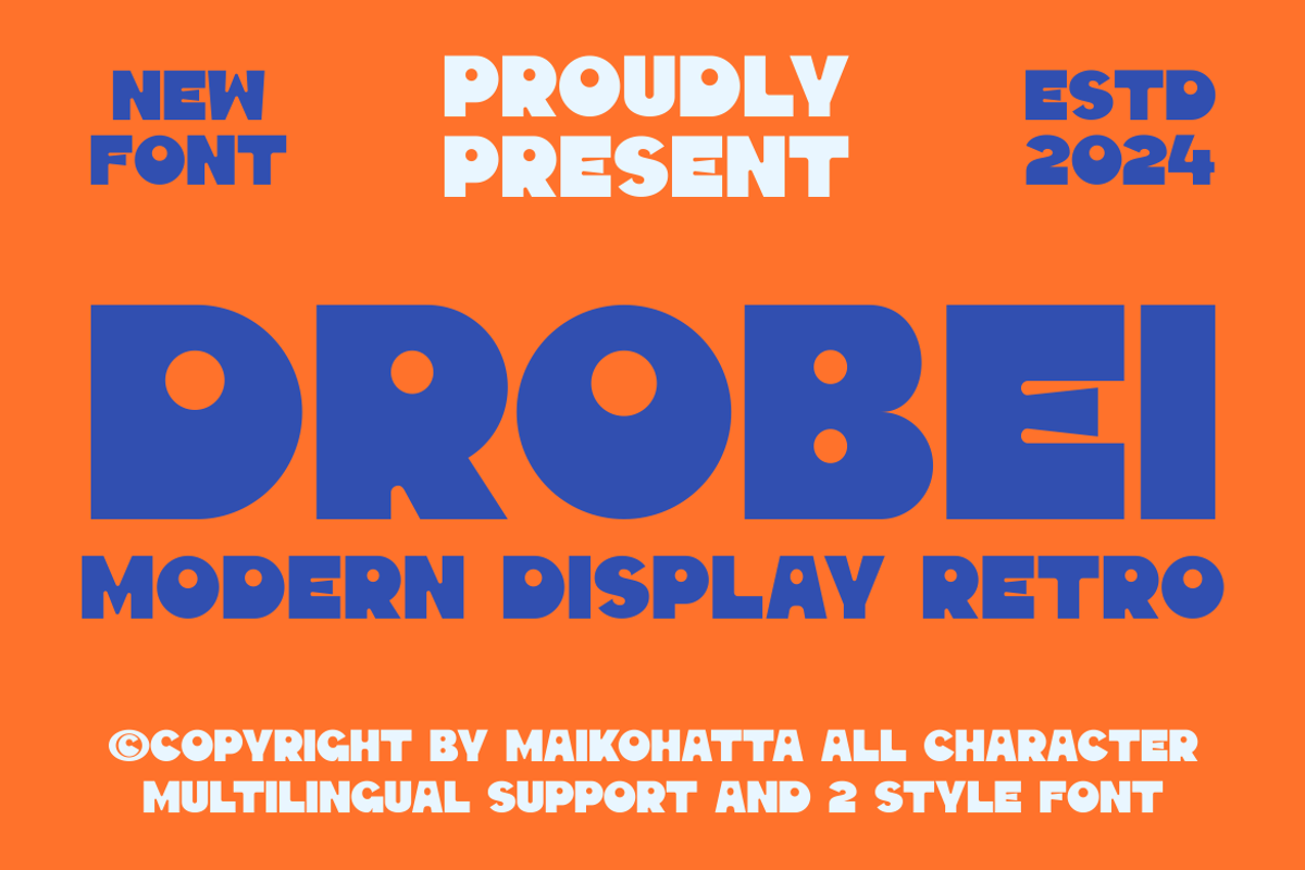 Drobei - Modern Display Retro, a Sans Serif Font by MaikoHatta (Photo 1 of 10)