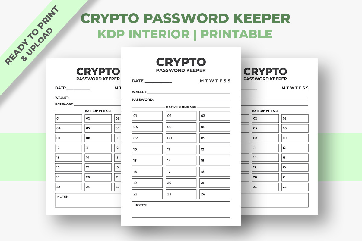 Crypto Password Keeper KDP Interior, a Print Template by M9 Design