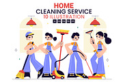 10 Home Cleaning Illustration, a Person Illustration by denayunebgt (Thumbnail 1 of 4)