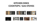 40 Kitchen Top View Elements, an Object Graphic by SketchBoyko (Thumbnail 2 of 8)