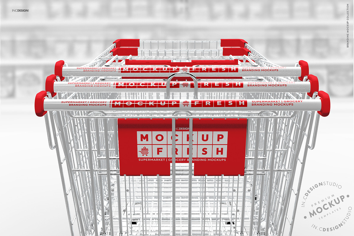 Metal Shopping Cart Branding Mockup, a Product Mockup by INCDesign (Photo 6 of 19)