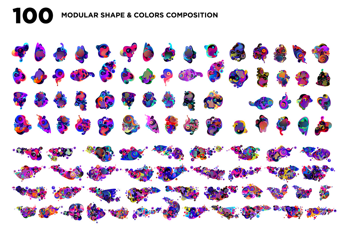 100 Modular Pattern Illustration, a Decorative Illustration by singpentinkhappy (Photo 2 of 10)
