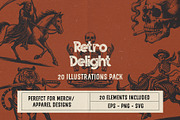 Retro Delight: 20 Illustrations Pack, an Illustration by elliazidi.designs (Thumbnail 1 of 8)