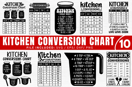 Kitchen Conversion Chart  Svg Bundle, an Object Graphic by Regulrcrative