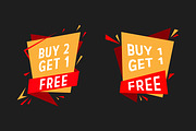 Set of Sale Tags or Ribbon Banner, a Marketing Template by VectStock (Thumbnail 2 of 2)