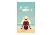 Girl Watching Sunset by the Sea., a Person Illustration by Gomolach (Thumbnail 5 of 5)