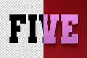 Five 3D editable text effect, a Layer Style Add-On by Hello Muh (Thumbnail 2 of 2)