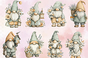 Whimsical Spring Gnome Clipart Bundl, an Illustration by SVGArt (Thumbnail 8 of 9)