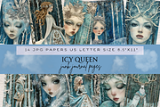ICY QUEEN WINTER JUNK JOURNAL PAGES, a Person Illustration by Daring Digies (Thumbnail 1 of 6)