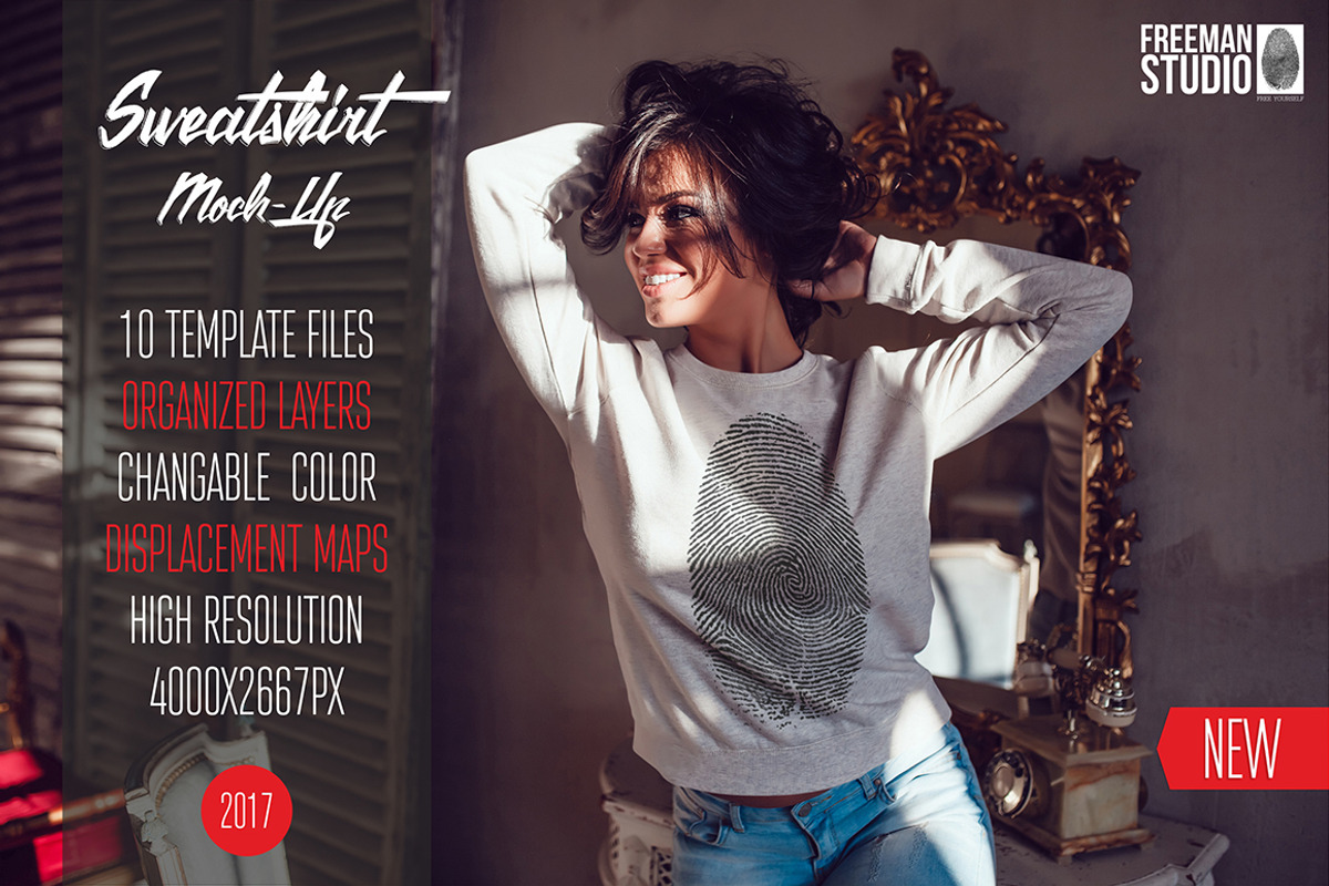 Sweatshirt Mock-Up Vol.1 2017, a Hoody Mockup by Freeman Studio (Photo 1 of 16)