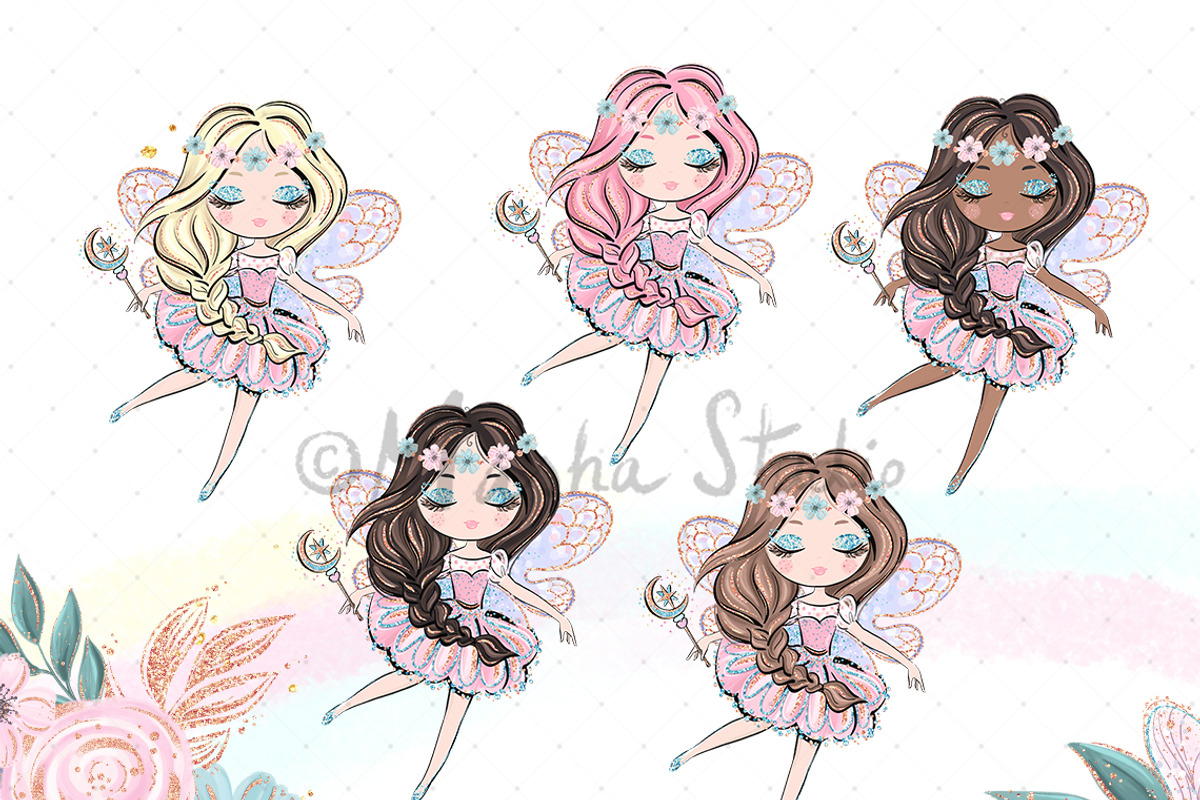 Fairies & Butterflies Clipart, an Illustration by Masha  Studio (Photo 2 of 9)