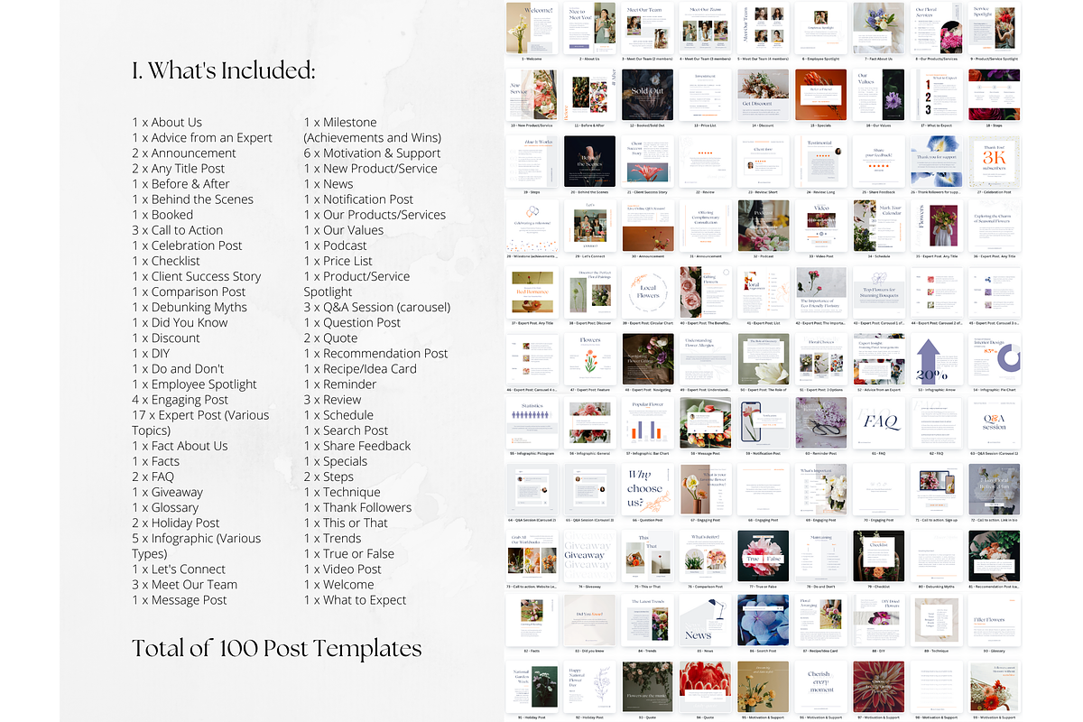 300 Floral Social Media BUNDLE, a Social Media Template by PatternLab. (Photo 2 of 9)