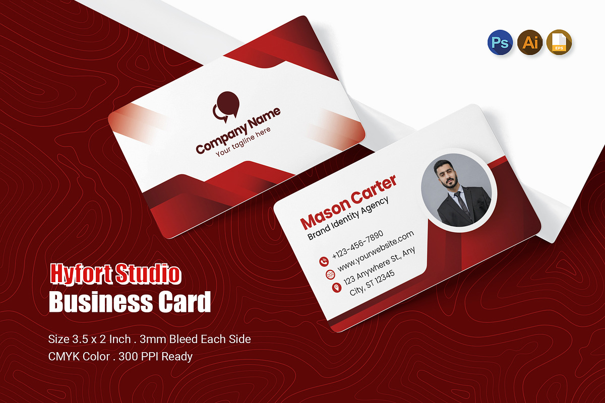 Hyfort Studio - Business Card, a Business Card Template by Esensifiksi.studio (Photo 1 of 3)