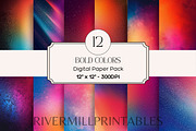 Bold Color Gradient Digital Papers, a Decorative Illustration by Rivermill Printables (Thumbnail 1 of 2)