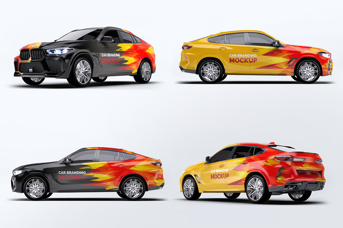 BMW X6 Car 4 Mockup, an Advertising Mockup by Se٧enStudio (Photo 1 of 7)