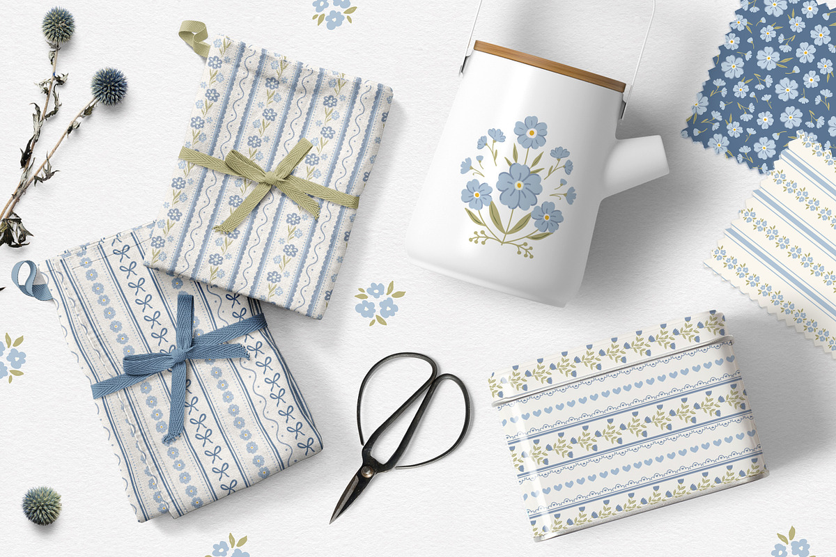 Cottage Dreams patterns, frames, bow, a Pattern Graphic by Cozy pattern shop (Photo 7 of 12)