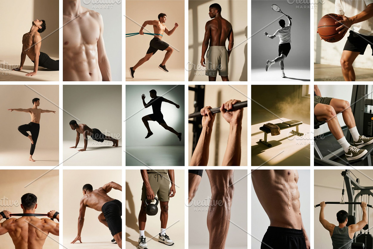 100 Men Workout Stock Photos Bundle, a Sports & Recreation Photo by Selenique Studio (Photo 7 of 20)