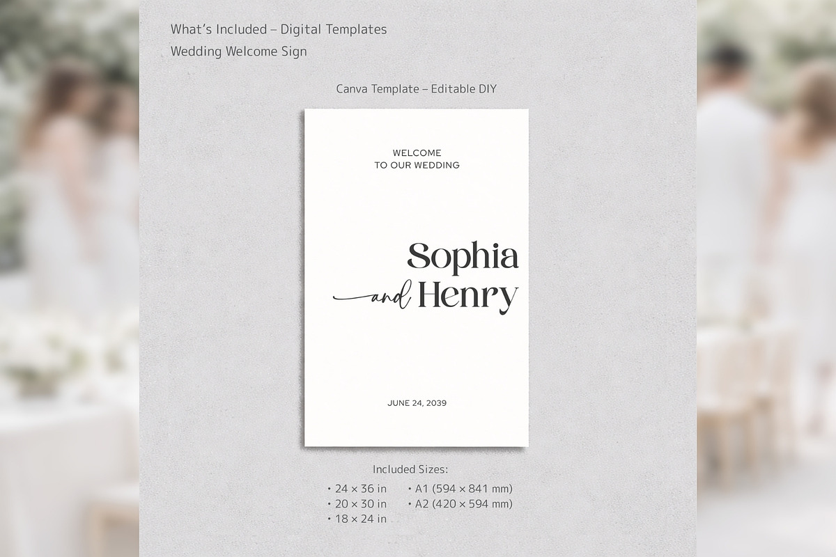 Minimal Welcome Sign Canva bd006, a Poster Template by TyphoonStudio (Photo 2 of 10)