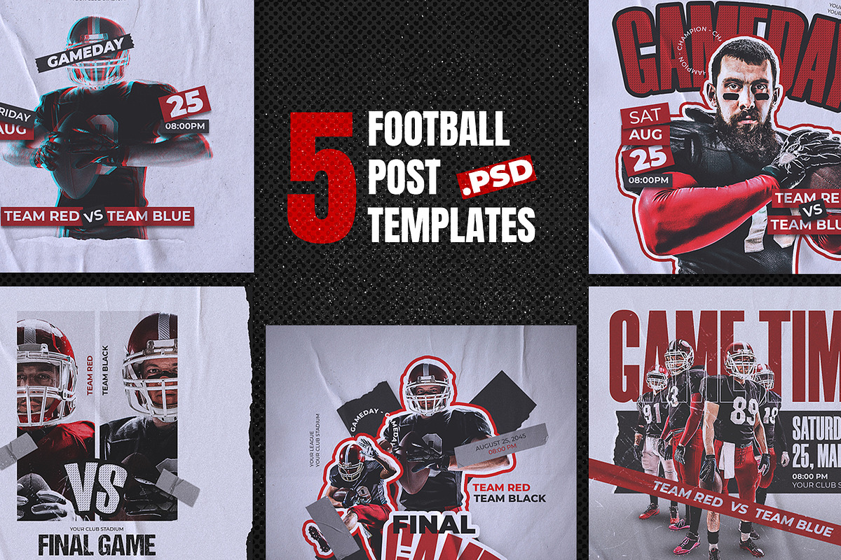 Football Sport Social Media Bundle, a Poster Template by Samtiv Studio (Photo 1 of 5)