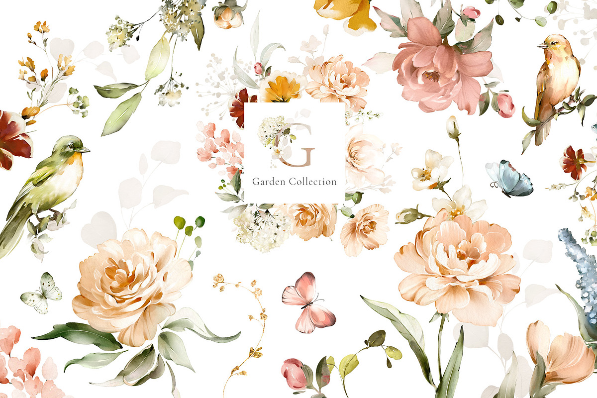 Watercolor Garden Flowers, a Decorative Illustration by Lisima (Photo 3 of 25)