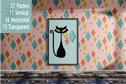 Atomic Cat Posters, Mid Century, an Animal Illustration by Blynn Pippen (Thumbnail 3 of 9)