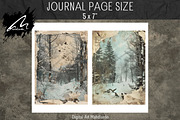 Winter Forests, Grunge Journal Pages, a Seasonal Illustration by Digital Art Mahdiseño (Thumbnail 7 of 9)
