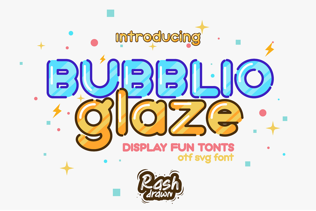 Bubblio Glaze – Playful Bubble Displ, a Handwritten Font by Rashdrawn (Photo 1 of 7)