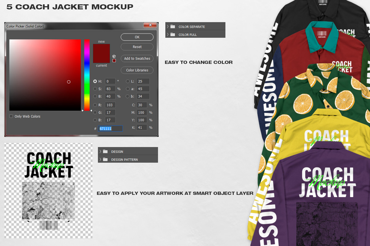 5 Coach Jacket - Mockup, a Hoody Mockup by DaldSgh (Photo 8 of 9)