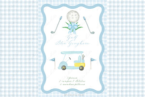 Golf Light Blue Gingham DIY