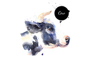 Watercolor Farm Animal Vector Set, an Animal Illustration by Elena Pimonova (Thumbnail 4 of 4)